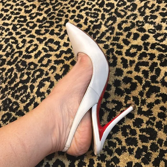 Christian Louboutin white mules guaranteed authentic