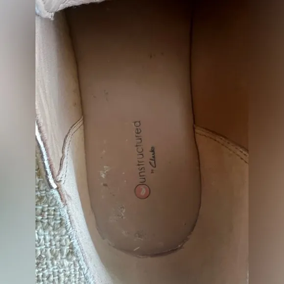 Clark's Unstructured Women’s Funny Dream, Derby Rose, Size 8, EUC, gold moccasin