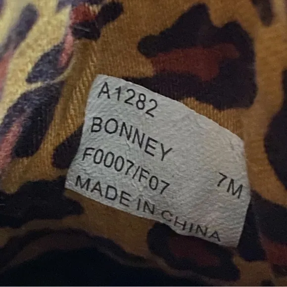 COACH BONNEY BLACK C LOGO CANVAS HIGH TOP SNEAKERS FOLD DOWN LEOPARD INSIDE