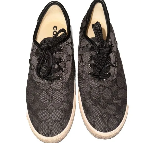 Coach Mens Skate Lace-Up Sneaker in Signature Jacquard Size 8 B