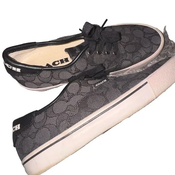 Coach Mens Skate Lace-Up Sneaker in Signature Jacquard Size 8 B