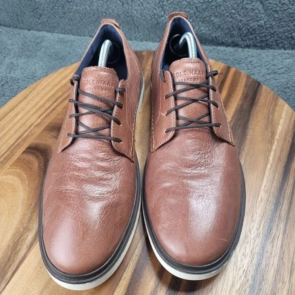 Cole Haan Grand OS Brandt Oxford Shoes Mens 12 M Brown Leather Plain Toe Loafers