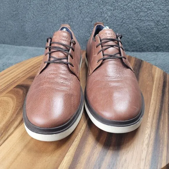 Cole Haan Grand OS Brandt Oxford Shoes Mens 12 M Brown Leather Plain Toe Loafers