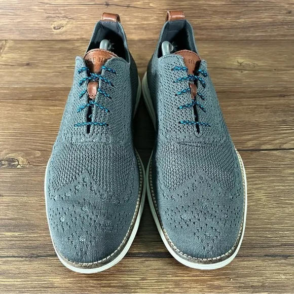 Cole Haan OriginalGrand Gray Knit Low Top Sneakers Dress Shoes Men’s Size 10
