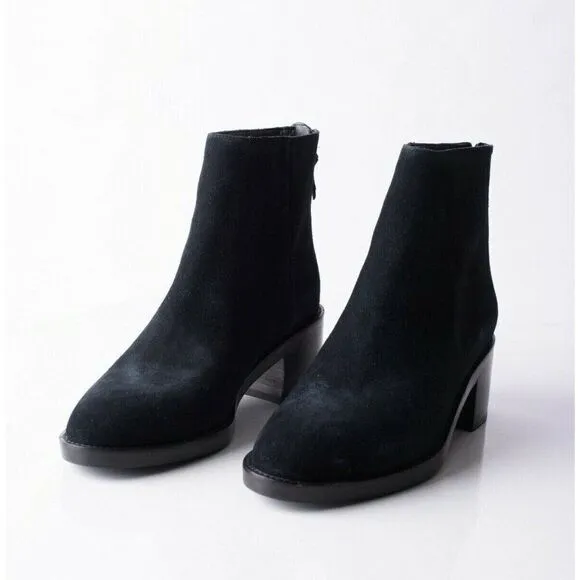 Cole Haan Womens Taylor Black Suede Booties Ankle Boots Sz 8 Waterproof NWT