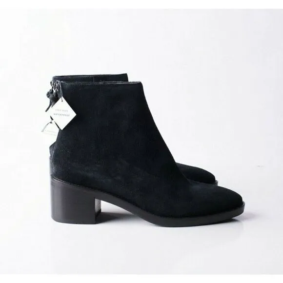 Cole Haan Womens Taylor Black Suede Booties Ankle Boots Sz 8 Waterproof NWT