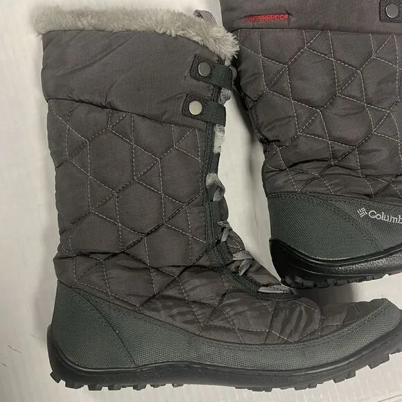 Columbia Minx Mid II Omni Heat Boot Size 6 Shale Gray Winter Boots Waterproof