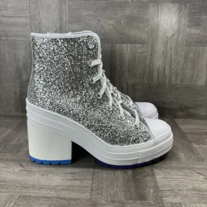 Converse 70 De Luxe Heel High Pride Proud Women's size 10 Silver Glitter Shoes