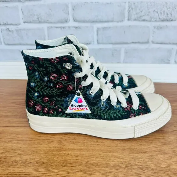 ⭐Converse Chuck 70 Floral Tapestry Hi Size 8.5 Womens Shoes Black Floral A11990C