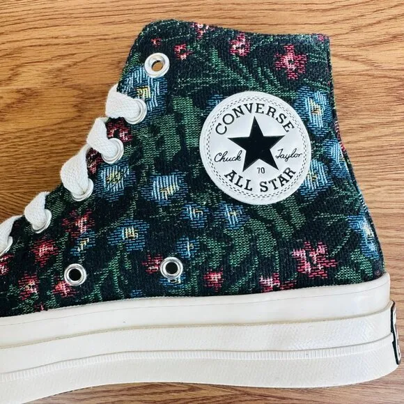 ⭐Converse Chuck 70 Floral Tapestry Hi Size 8.5 Womens Shoes Black Floral A11990C