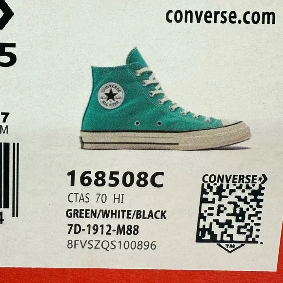 Converse Chuck 70 Hi Vintage Canvas Midnight Clover Sneakers 168508C NWT