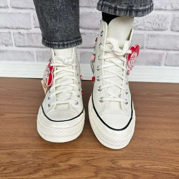 ⭐Converse Chuck 70 Valentine's Day High-Top Size 6 Men's Shoes White/Red A10637C