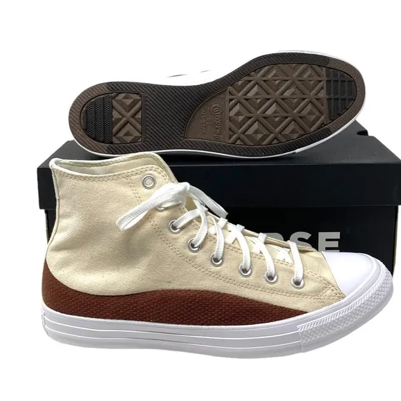 Converse Chuck Taylor High Top Men's Shoes Beige Canvas Leather Skate A02782F