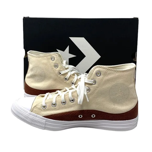 Converse Chuck Taylor High Top Men's Shoes Beige Canvas Leather Skate A02782F