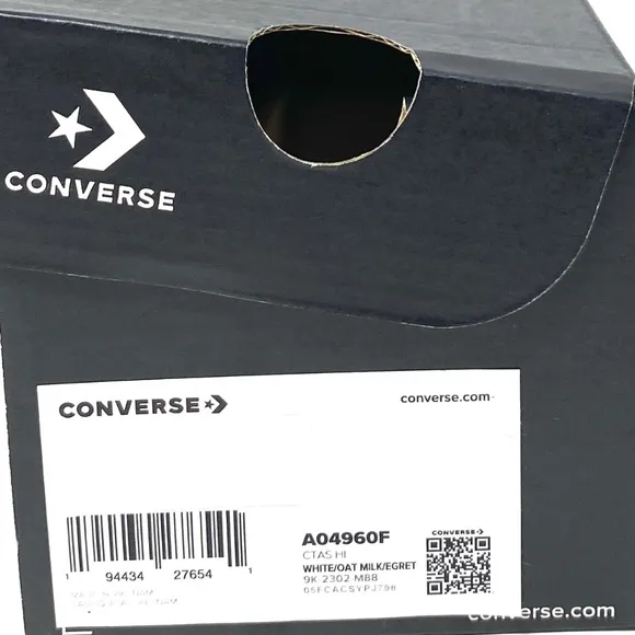 Converse Chuck Taylor High Top Shoes For Men White Oat Canvas Sneakers A04960F