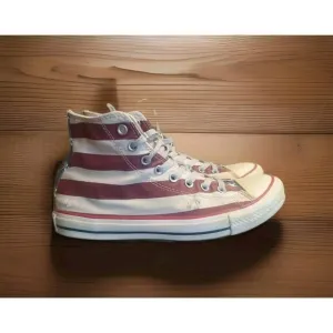 Converse Chuck Taylor High Top USA Flag Distressed Shoes Womens 9.5 Mens 7.5