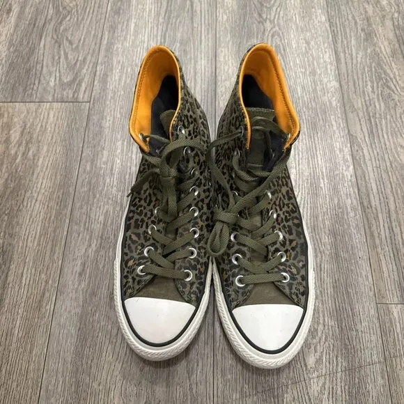 Converse Chuck Taylor Leopard Print  Sneakers Men's Shoes Size 11 Green Hi-Top