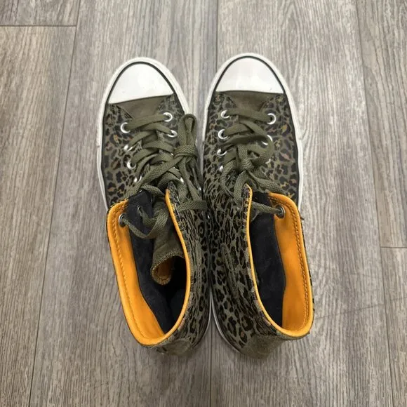 Converse Chuck Taylor Leopard Print  Sneakers Men's Shoes Size 11 Green Hi-Top