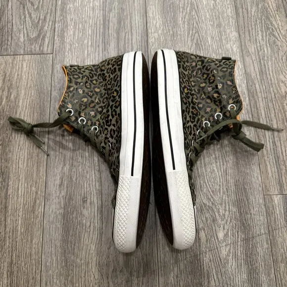 Converse Chuck Taylor Leopard Print  Sneakers Men's Shoes Size 11 Green Hi-Top