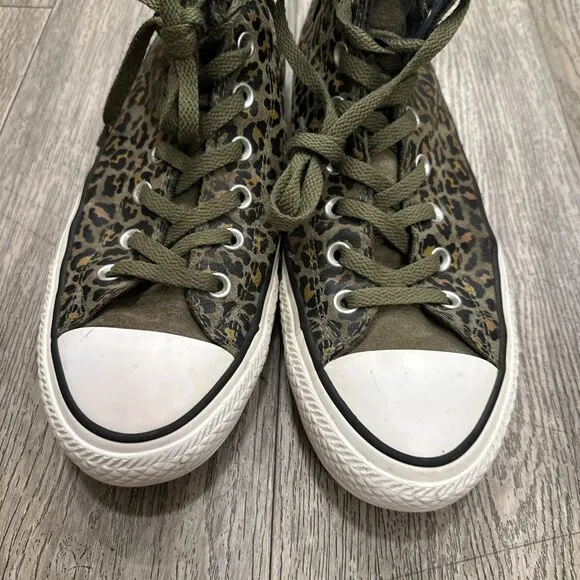 Converse Chuck Taylor Leopard Print  Sneakers Men's Shoes Size 11 Green Hi-Top