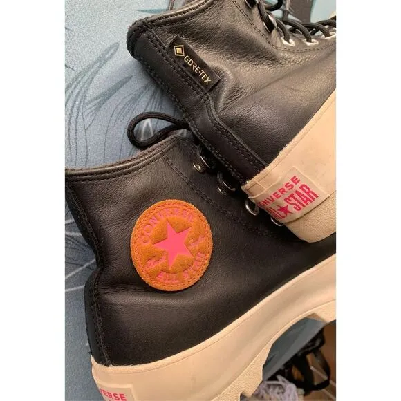 Converse Chuck Taylor Lugged High Top Gore-Tex Black Leather Sneaker Shoes women