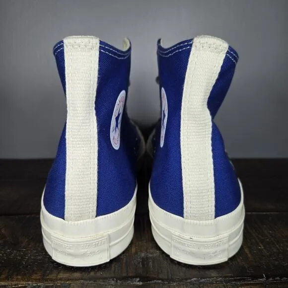 Converse Comme De Garcons Play Mens Size 8.5 High Top Shoes 171846C Blue White