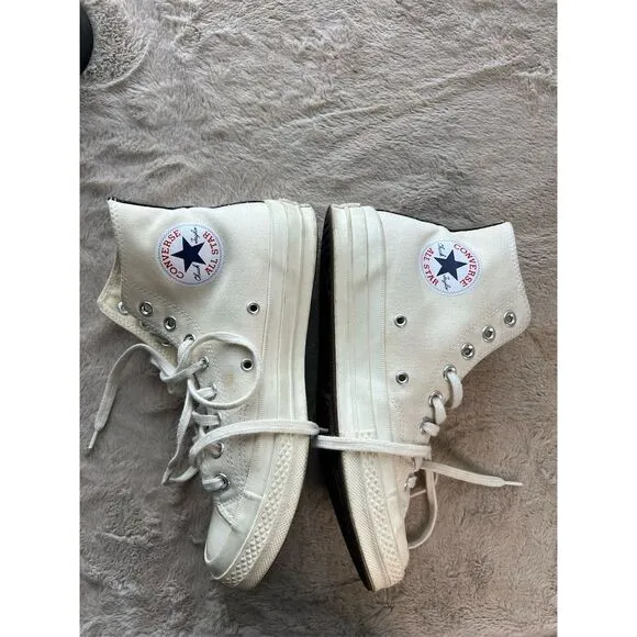 Converse Comme Des Garçons Play Chuck Taylor High Top Sneakers White