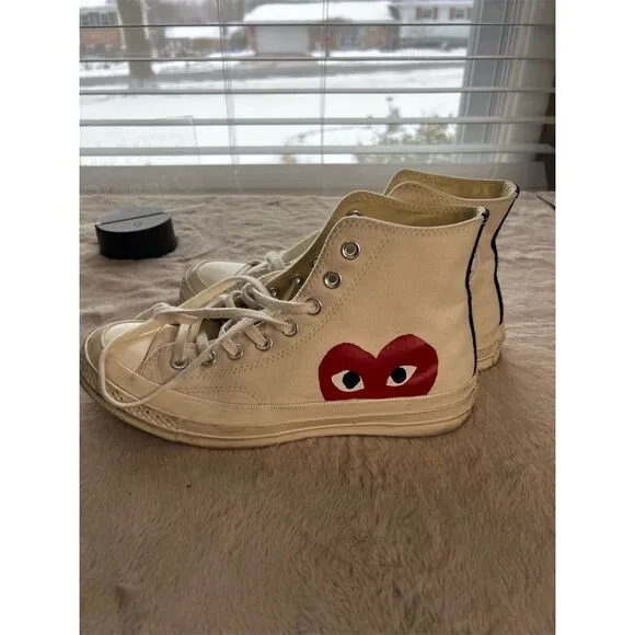 Converse Comme Des Garçons Play Chuck Taylor High Top Sneakers White