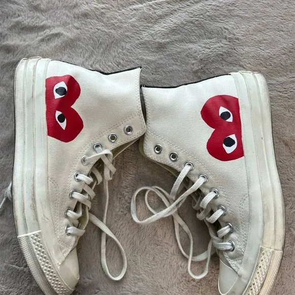 Converse Comme Des Garçons Play Chuck Taylor High Top Sneakers White