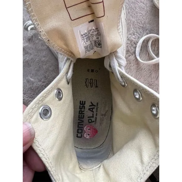 Converse Comme Des Garçons Play Chuck Taylor High Top Sneakers White