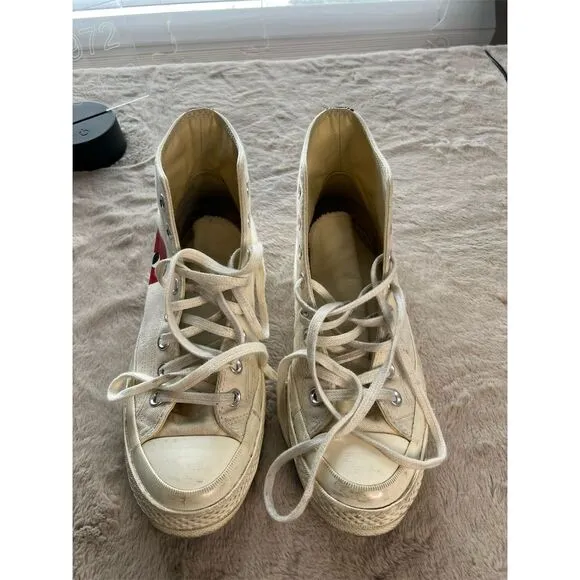 Converse Comme Des Garçons Play Chuck Taylor High Top Sneakers White