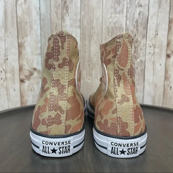 Converse CTAS Hi Particle Beige/Cameo Brown Glitter Sneaker Size 7 Women