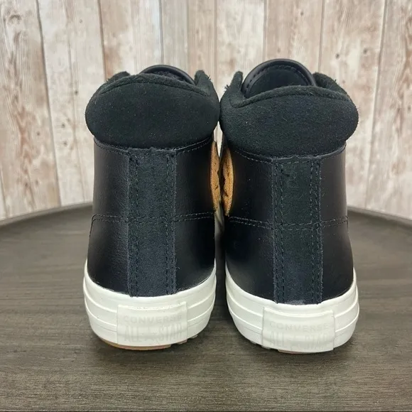 Converse CTAS PC Boot Hi “Black/Burnt Caramel” Leather Shoe Size 8 Women