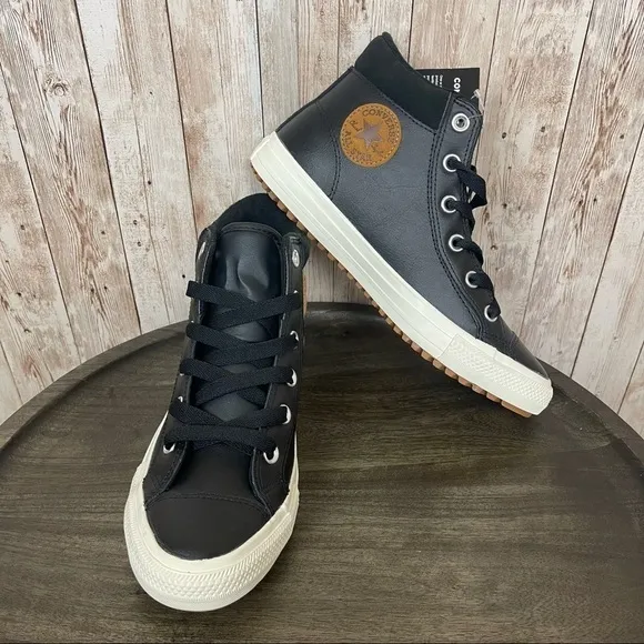 Converse CTAS PC Boot Hi “Black/Burnt Caramel” Leather Shoe Size 8 Women