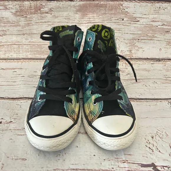 CONVERSE  DC Comics Green Lantern High Top All Star Shoes Sz 2