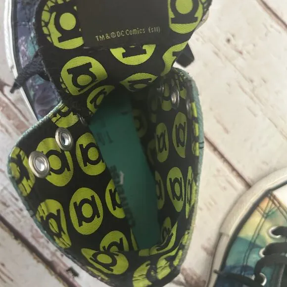 CONVERSE  DC Comics Green Lantern High Top All Star Shoes Sz 2