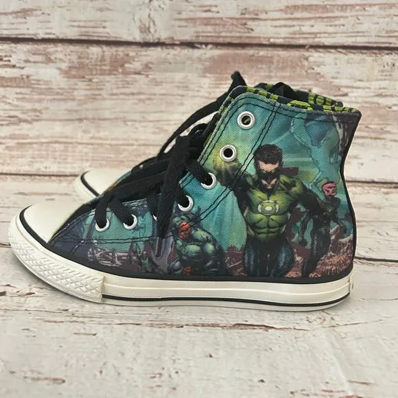 CONVERSE  DC Comics Green Lantern High Top All Star Shoes Sz 2