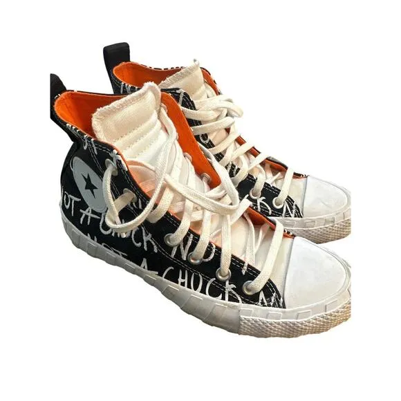 Converse High Top Shoes, Black and White, Mens SIze 6