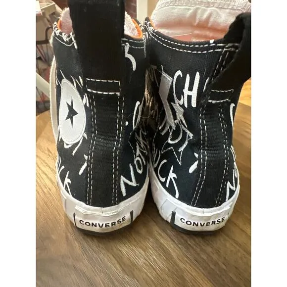 Converse High Top Shoes, Black and White, Mens SIze 6