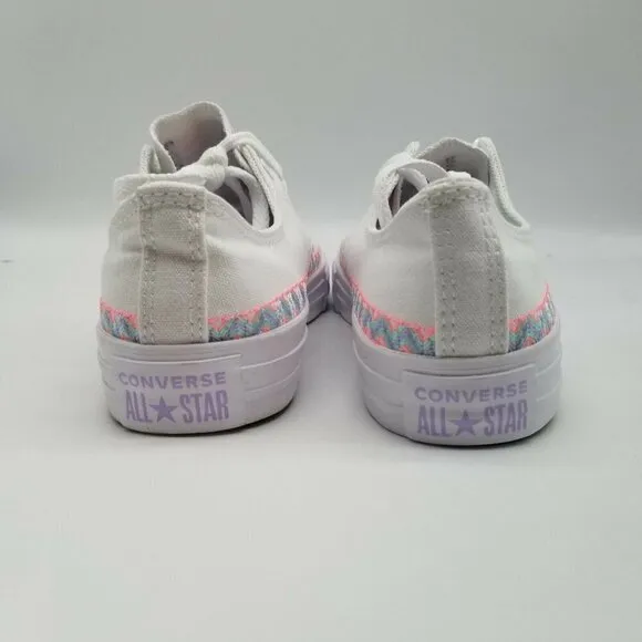 Converse Juniors CTAS Low GS Friendship Bracelet White Shoes Size 6