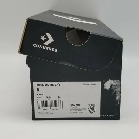 Converse Juniors CTAS Low GS Friendship Bracelet White Shoes Size 6