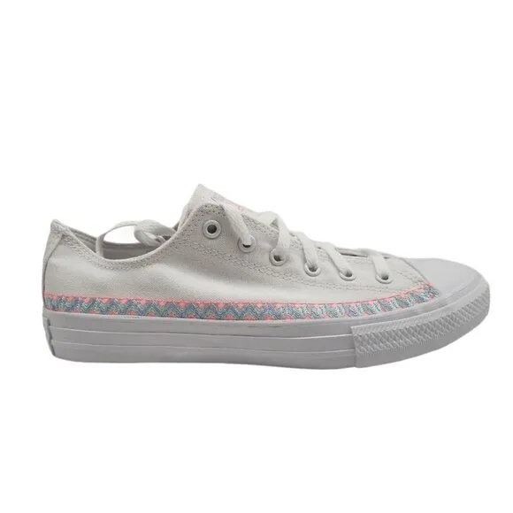 Converse Juniors CTAS Low GS Friendship Bracelet White Shoes Size 6