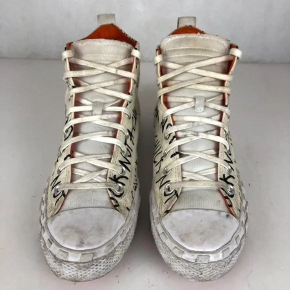 Converse Men's Size 10.5 Egret UNT1TL3D Hi Beige Black Graphic High Top Sneakers