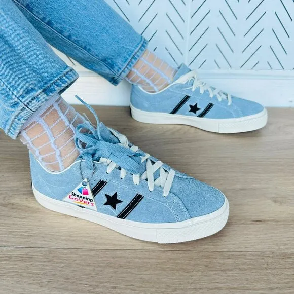 ⭐Converse One Star Academy Pro Ox Suede Low Sz 8 Women Shoes Blue Black A08490C⭐