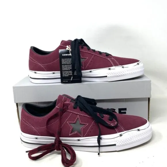 Converse One Star Pro OX Shoes Low Men's Sneakers Skate Suede Bordeaux A05091C