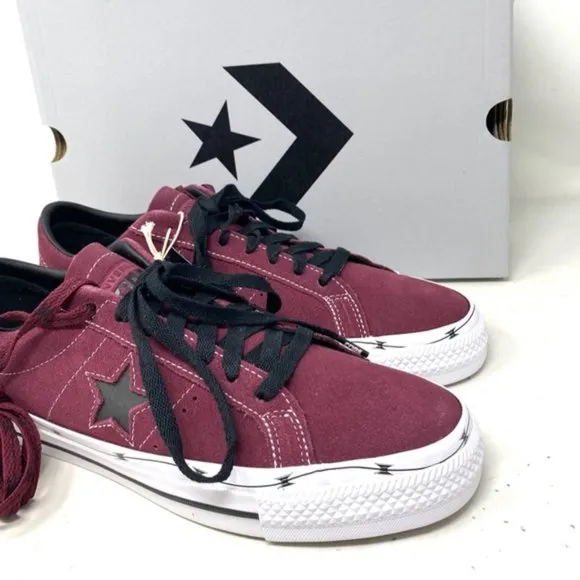 Converse One Star Pro OX Shoes Low Men's Sneakers Skate Suede Bordeaux A05091C
