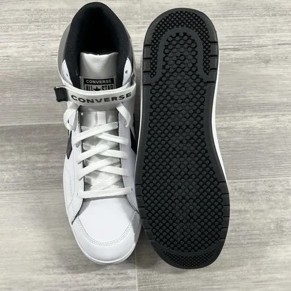 Converse Pro Blaze V2 Mid Top White Black Leather Skate Shoes Men's 10.5 A00985C
