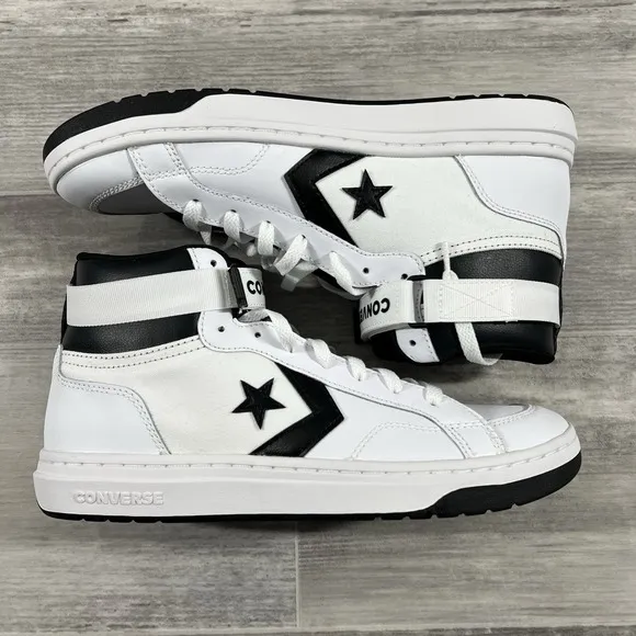 Converse Pro Blaze V2 Mid Top White Black Leather Skate Shoes Men's 10.5 A00985C