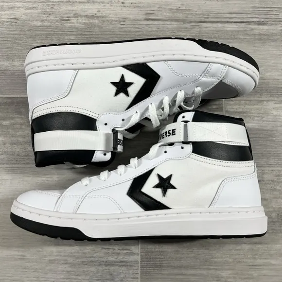 Converse Pro Blaze V2 Mid Top White Black Leather Skate Shoes Men's 10.5 A00985C