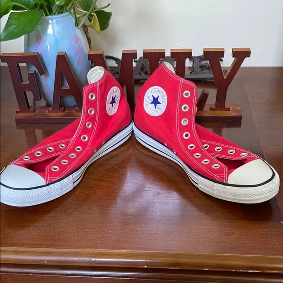 Converse Red High-Top Athletic Shoes